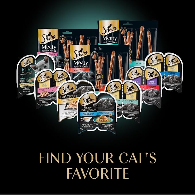 Sheba Meaty Tender Sticks Chicken Cat Treats, Chicken Flavor, Cat Snacks, 0.14 oz., 5 Count (Pack of 20)