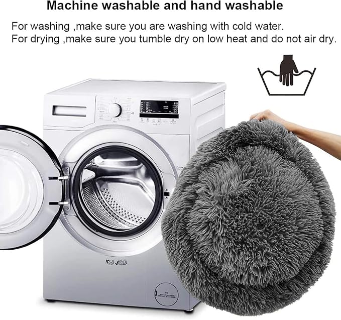 Nisrada Dog Bed for Small Medium Large Dogs, 27 inch Calming Dogs Bed, Washable-Round Cozy Soft Pet Bed for Puppy and Kitten with Slip-Resistant Bottom