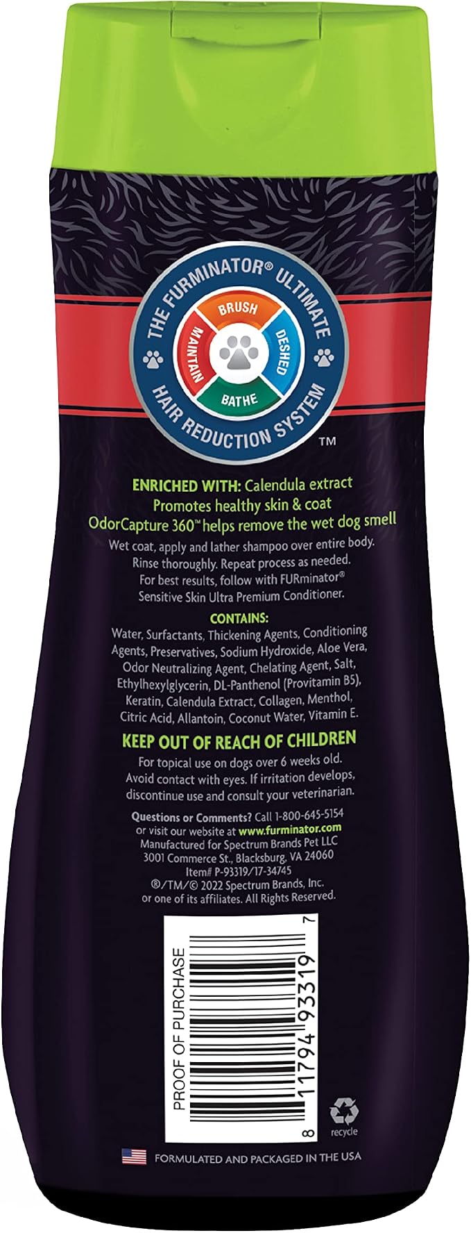 FURminator Sensitive Skin Ultra Premium Shampoo for Dogs, 16 Oz.