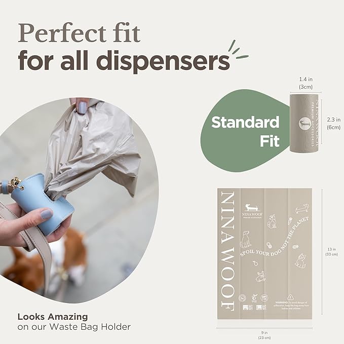 100% Certified Home Compostable and Biodegradable Dog Poop Bags - ASTM D6400 & EN 13432 Compliant Dog Waste Bags – 60 Bags – 4 x Rolls of Plant Based Compostable Poop Bag