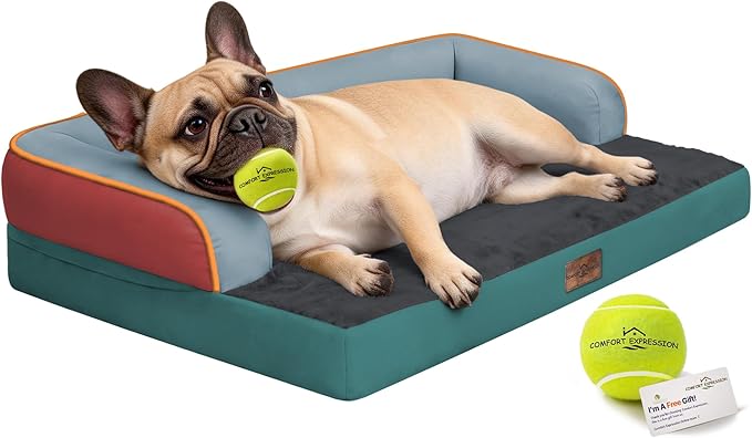 Comfort Expression Memory Foam Dog Bed - Washable Pet Bed for Big Dog Waterproof Orthopedic Dog Beds with Removable Cover ，Non-Slip Pet Couch Sofa- 36 x 27