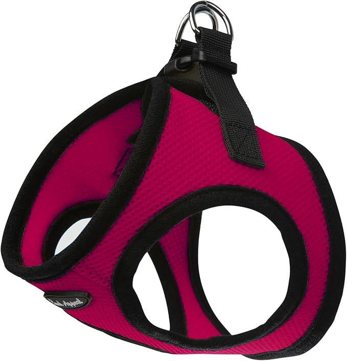 Bark Appeal Raspberry Step-in Dog Harness for Small to Medium Sized Pets – Updated Sizing, Re-Measuring is Essential – Soft Vest Harness – Anti-Choke with Adjustable Strap & Heavy Duty Clip – M