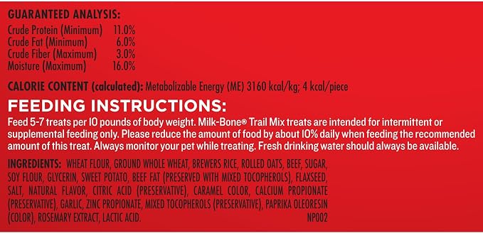 Milk-Bone Trail Mix Chewy & Crunchy Dog Treats,Real Beef & Sweet Potato,20 Ounce,(Pack of 4)