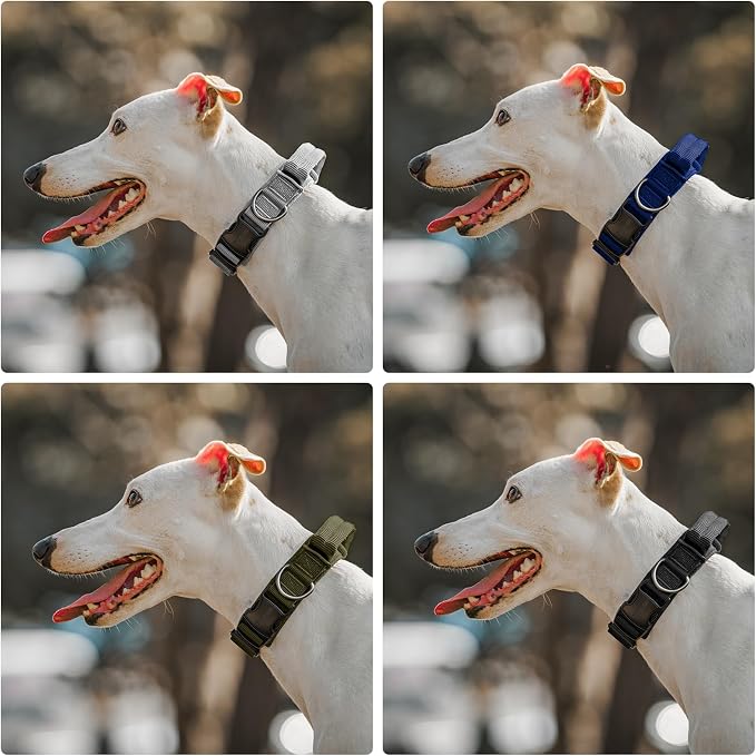 OneTigris Tough Dog Collars, Tactical Dog Collar with Handle, Milltary Adjustable Dog Collar with Heavy Duty Metal Buckle for Training (Orange, S)