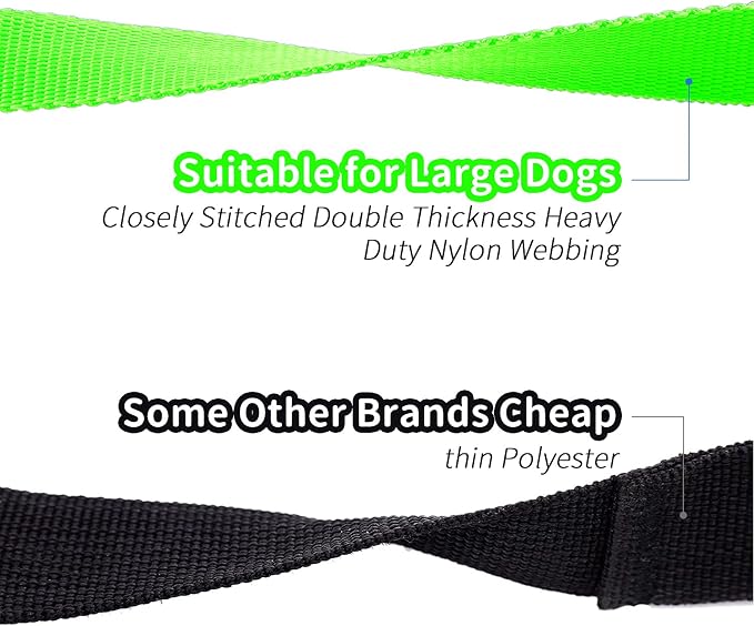 HIKISS Long Dog Leash Obedience Recall Training Agility Lead with Thickening Material for Large Dog - 15ft 20ft 30ft 50ft 100ft Training Leash(Green 100ft)