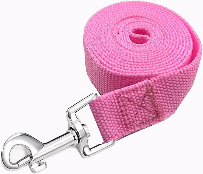 Strong Nylon Dog Leash, 4FT/ 5 FT/ 6FT Dog Leashes for Medium Large Dogs (4FT, Pink)