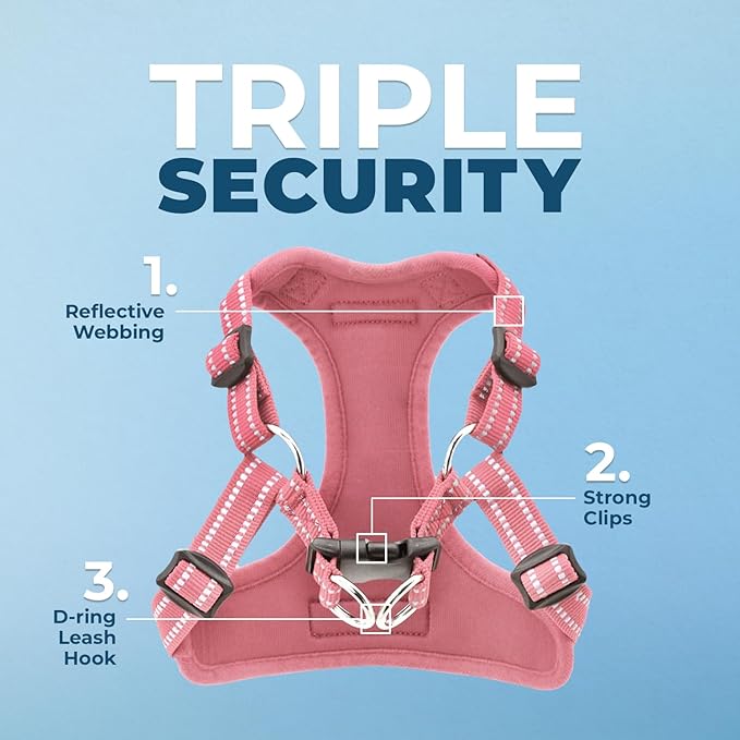 Best Pet Supplies Voyager Adjustable Step-In Flex Breathable Mesh Dog Harness for Small Medium Large Dogs (Pink), M