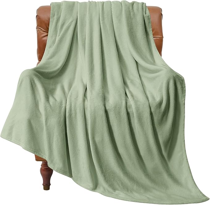 BEDELITE Fleece Blanket Twin Size Sage Grey Green Throw Blankets for Couch & Bed, Luxury Plush Cozy Fuzzy Blanket 60x80 inches, Super Soft Warm Lightweight Throw Blanket for Travel Camping