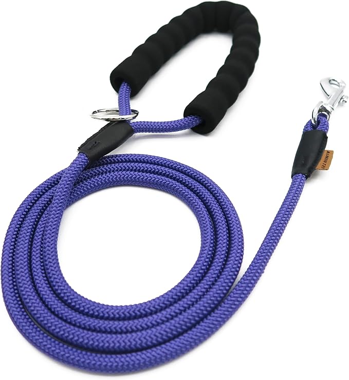 Dog Leash, Braided Rope Traction – Walking Training Lead for Small Dogs ((1/3") x 6FT, Purple)