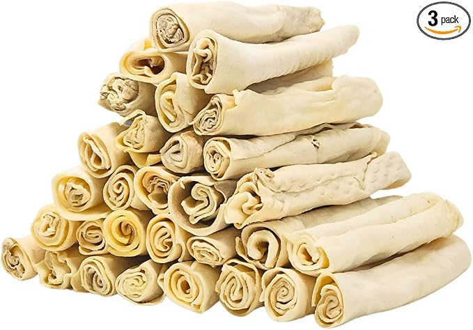 hotspot pets 8-9 Inch Large Rawhide Dog Chew Bones - Made from Grass Fed Cows - Great for Dental & Oral Care for Aggressive Chewers Large Dogs