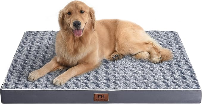 WESTERN HOME WH Orthopedic Dog Beds Large Sized Dog, Waterproof Large Pet Bed with Removable Washable Cover and Nonskid Bottom, Thick Egg Crate Foam Pet Beds, Grey 36"