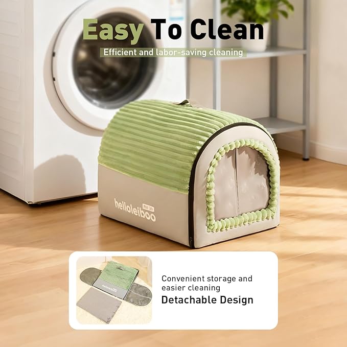 Dog House Indoor, Dog Beds with Privacy Door, Washable Pet Bed Tent, Warm Soft Dog Bed Cave,for Small Medium Extra Large Dogs (Brown, XXXL)