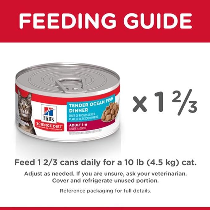 Hill's Science Diet Adult 1-6 Wet Cat Food, Ocean Fish, 5.5 oz. Cans, 24-Pack