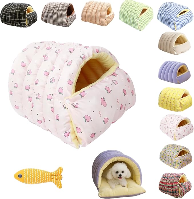 Cozy Monster Cat Bed, Niopets Cave Style Pet Bed, Warm Cats Tent Nest for Sleeping & Lounging, Removable and Washable Winter Closed-Off Cat Bed, Cute House for Small Dogs and Pets (G, Small)