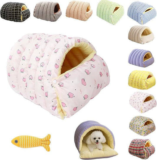 Cozy Monster Cat Bed, Niopets Cave Style Pet Bed, Warm Cats Tent Nest for Sleeping & Lounging, Removable and Washable Winter Closed-Off Cat Bed, Cute House for Small Dogs and Pets (G, Small)