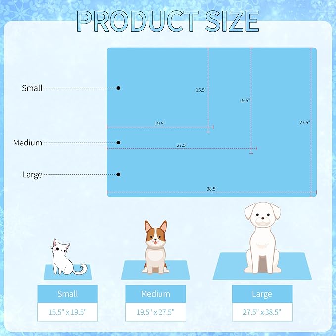 NACOCO Summer Pet Cooling Mat - Cat Dog Cushion Pad Sleeping Cool Castle Comfortable Soft for Pets Kids and Adults (Blue Castle, M)