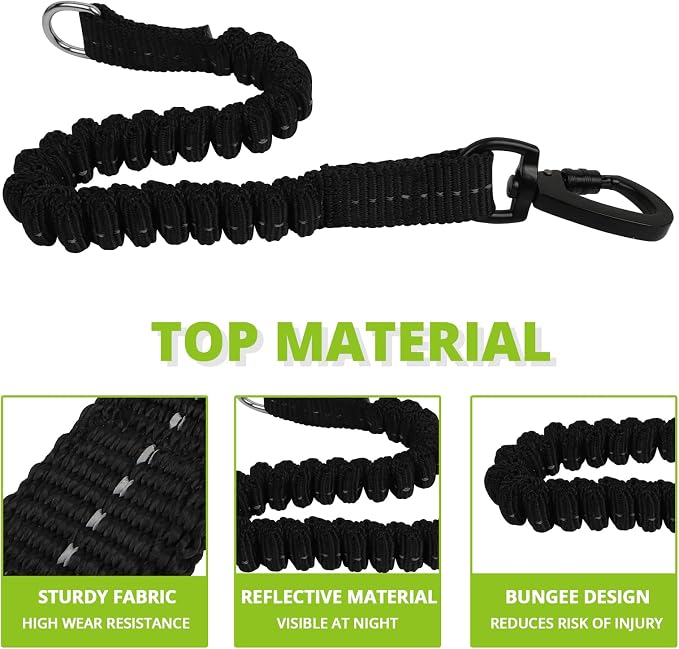 Long Dog Leash 20 FT: Heavy Duty Rope Leashes for Dogs Training with Swivel Lockable Hook Reflective Threads Bungee and Padded Handle - Dog Lead for Large Small Medium Dogs Outside Walking Hiking