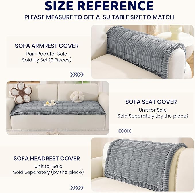 Royhom Couch Cover for Dogs Washable, Fuzzy Pet Couch Covers for 3 Cushion Sofa, Thick Soft Couch Protector Pet Friendly, Dog Mat for Couches and Sofas (Blue-Grey, 27.6 x 78.7 Inch)