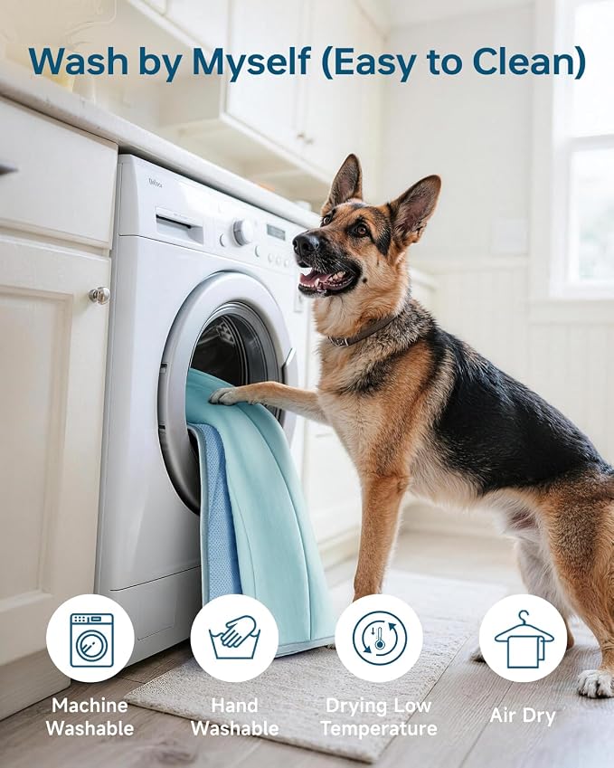 Cooling Mat for Dogs, 36"x23" Self-Cooling Pet Bed - Advanced Arc-Chill Technology 3.0 for Instant Cool, Non-Slip Washable Floor Mat for Small & Medium Dogs, Indoor Outdoor Use - Blue