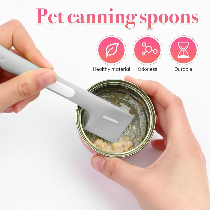 4 PCS Pet Food Spoon, Cat Wet Food Spoon Pet Food Mixing Spoons Set Cat Spatula Dog Food Can Supplies Canned Scoop for Dog Cat Feeding Can