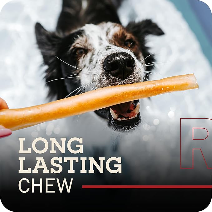 Redbarn Pet Products All-Natural Large 12" Beef Collagen Sticks for Dogs - Long Lasting Low-Odor Alternative to Traditional Rawhide & Bully Sticks - Supports Healthy Joints, Skin, & Coat - 3 Pack