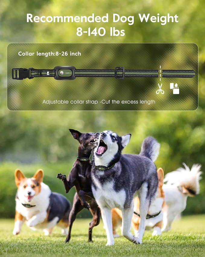 SLOPEHILL Dog Shock Collar - 4200FT Dog Training Collar with Remote,IPX8 Waterproof E-Collar with Beep,Vibration,Shock,Flash Light,No Shock Mode,Shock Collar for Small Medium Large Dog 8-140lbs,Green