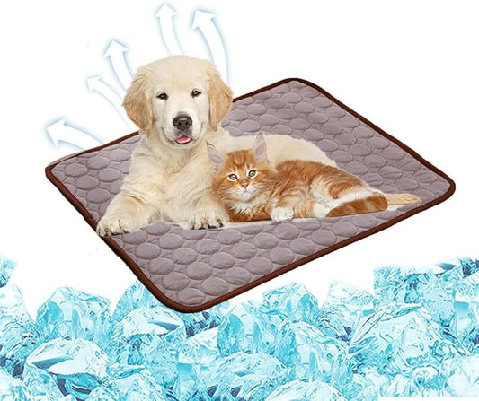 Pawlab Cooling Mat,Pawlab Cooling Mat for Dogs,King Size Self Cooling Mattress (Brown, Small)