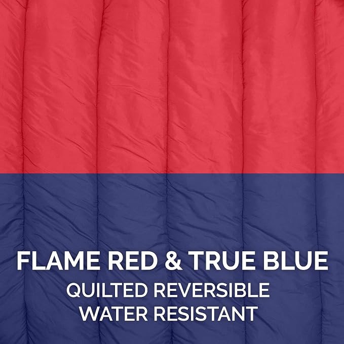 Furhaven Outdoor Travel Dog Bed for Small Dogs w/ Carry Bag, Washable & Foldable, Great for Crates & Kennels - Trail Pup Travel Pillow Mat w/ Stuff Sack Bag - Flame Red/True Blue, Small