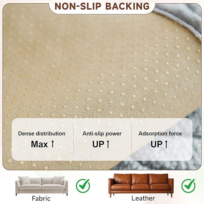 OTOB All Season Couch Cover for Dogs Washable, Non Slip Ultra Soft Plush Pet Couch Covers for 3 Cushion Couch Sofa, Cozy Fuzzy Sofa Slipcovers Furniture Protector, 1 Piece(Light Gray, 35.4"x70.9")