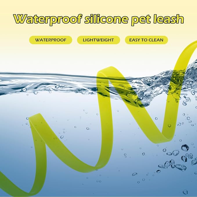WOLFONE Waterproof PVC Dog Leash Long Training Lead 33FT Heavy Duty Tangle-Free Nylon Core Easy Clean Rubber Coated Leash for Small Medium Large Dogs Outdoor Training