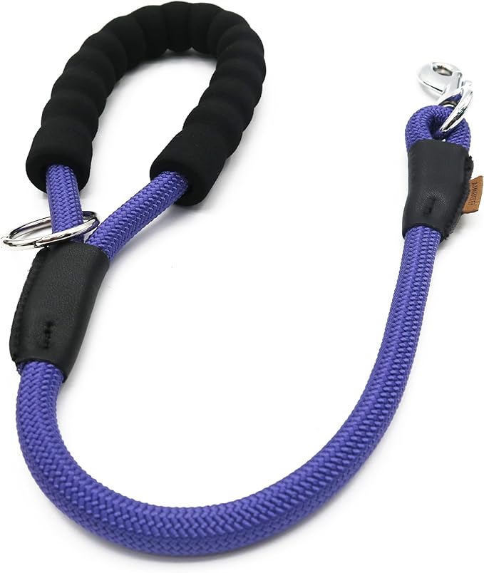 Dog Leash, Braided Rope Traction – Walking Training Lead for Medium/Large Dogs ((1/2") x 2FT, Purple)