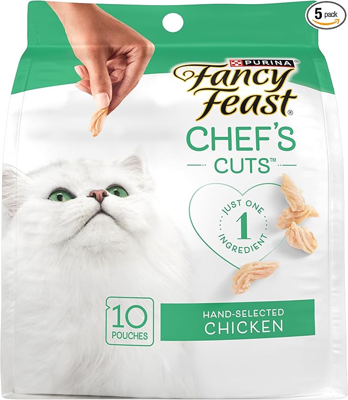 Purina Fancy Feast Natural Cat Treats, Purely Natural Hand-Selected Chicken - (Pack of 5) 10 ct. Pouches