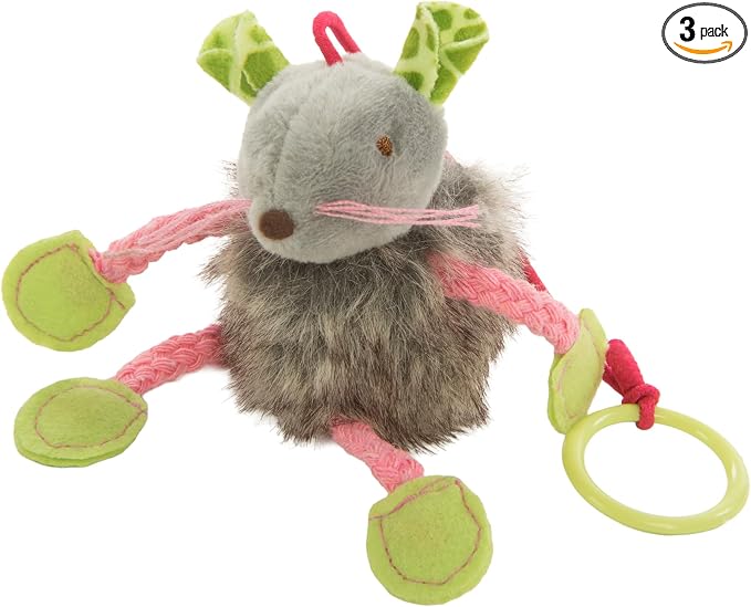 SmartyKat (3 Count) Bouncy Mouse Bungee Dangler Plush Cat Toys - Multi Color, 3 Count