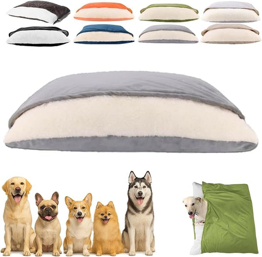 Snuggle Burrow Bed, SnuggleBurrow Removable Covered Burrow Dog Bed, Dachshund Bed Cave, Washable Indoor Pets Sleeping Bag for Small Medium Large Size Pet (Grey,Small)