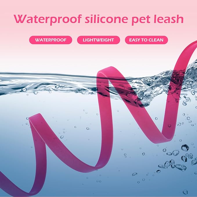 WOLFONE Waterproof PVC Dog Leash Long Training Lead 33FT Heavy Duty Tangle-Free Nylon Core Easy Clean Rubber Coated Leash for Small Medium Large Dogs Outdoor Training