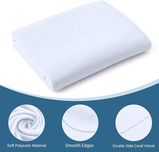 CULVE 24 Pack Fleece Throw Blanket 50x60 - Soft Lightweight Blankets in Bulk for Wedding, Gifts Pet Home Bed Sofa Couch Office Travel(White)