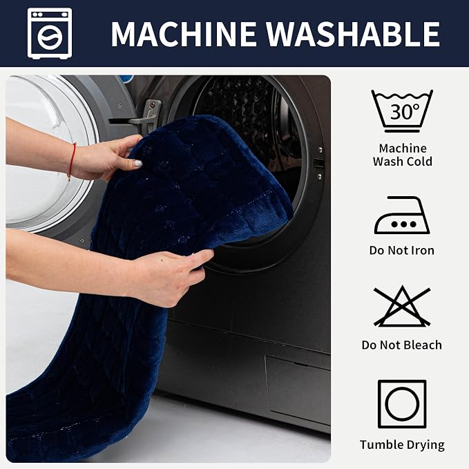 Velvet Couch Cover, Plush Sectional Sofa Cover Washable, Anti Slip Sofa Slipcover for Armrest & Backrest, Furniture Protector Covers for Pets & Kids(1PC,Navy Blue,36"×36")