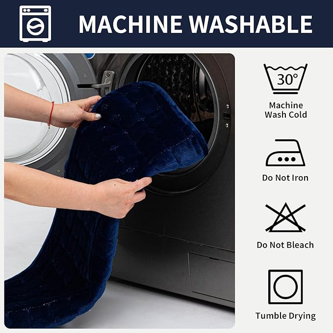 Velvet Couch Cover, Plush Sectional Sofa Cover Washable, Anti Slip Sofa Slipcover for 2-3 Cushion Sofas, Furniture Protector Covers for Pets & Kids(1PC,Navy Blue,36"×63")