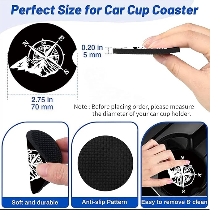 2Pack Black Bow Tie Car Cup Holder Coaster,Bow Tie Gifts for Women Men,Vehicle Interior Drink Mat Reusable Neoprene Car Coasters for Cup Holders Decor,Black Bow Automotive Interior Accessories