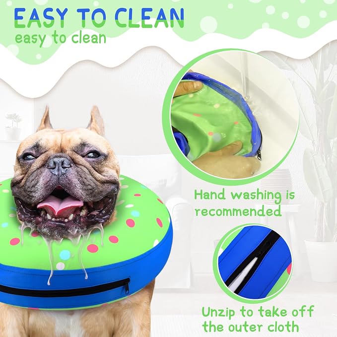 Supet Inflatable Dog Cone Collar Alternative After Surgery, Dog Neck Donut Collar Recovery E Collar for Neuter, Soft Dog Cone for Small Medium Large Dogs
