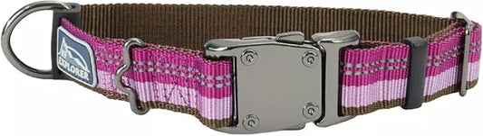 Coastal Pet K9 Explorer Reflective Adjustable Dog Collar - Comfortable Collar for the Outdoors - Durable, Lightweight Accessory with Side-Release Buckle - Orchid, 5/8" x 8-12"