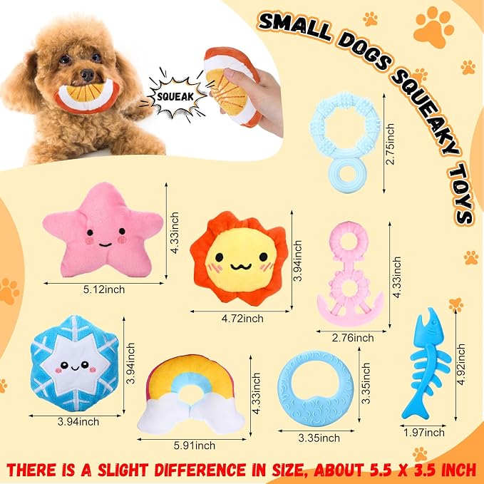 Hungdao 80 Pcs Dog Squeaky Toys Bulk for Small Dog Cute Plush Stuffed Puppy Chew Teething Toys Pet Bundle Easter Gift for Chewing Cleaning & Interactive Play(Vivid Style)