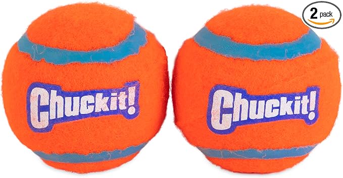 Chuckit! Dog Tennis Ball Dog Toy, Medium (2.5 Inch Diameter) for dogs 20-60 lbs, Pack of 2