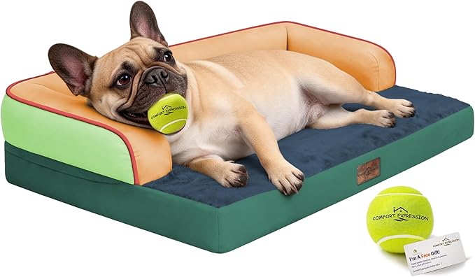 Comfort Expression Memory Foam Dog Bed for Large Medium Sized Dogs - Waterproof Orthopedic Dog Beds with Washable Removable, Non-Slip Pet Sofa Couch, 36 x 27