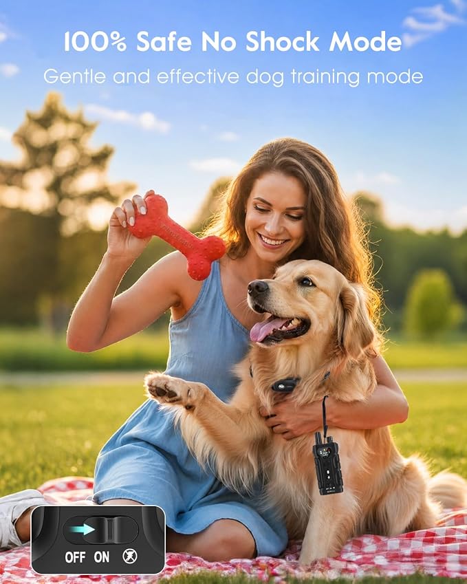 SLOPEHILL Dog Shock Collar - 4200FT Dog Training Collar with Remote,IPX8 Waterproof E-Collar with Beep,Vibration,Shock,Flash Light,No Shock Mode,Shock Collar for Small Medium Large Dog 8-140lbs,Black