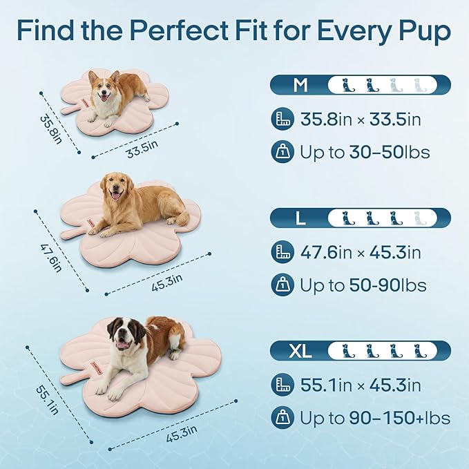 Vagascape Dog Cooling Mat, Washable Pet Cooling Mat, 55" x 45" Thick & Durable Large Cooling Mat for Dogs, Portable Foldable Premium Cooling Pad for Indoor, Outdoor, Travel, Camping, Patio and Beach