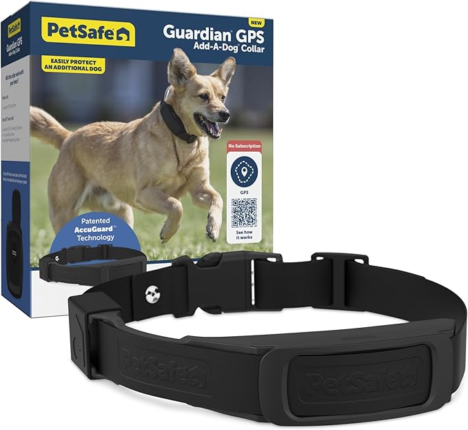 PetSafe Guardian GPS Dog Fence Add-A-Dog Collar - Add-On for Guardian GPS Dog Fence System - Backed with the Worlds Safest GPS Fence Technology - Long Battery - Tone, Vibration & 10 Levels of Static