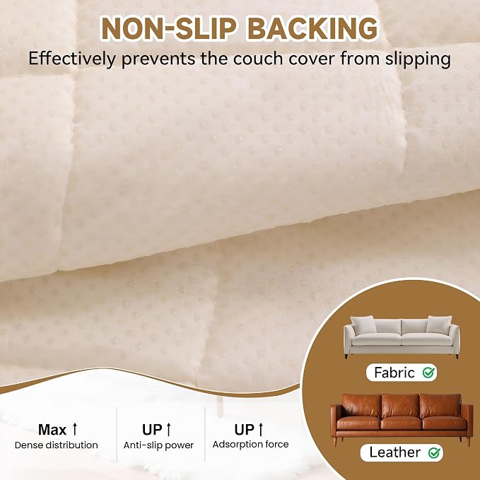 OTOB Couch Covers for Dogs Washable, Non Slip Plush Sofa Cover Kids Pet Friendly Furniture Protector, All Seasons Soft Cozy Fuzzy Sofa Slipcovers Dog Bed Mats (Coffee, 31.5" x 63.0'')
