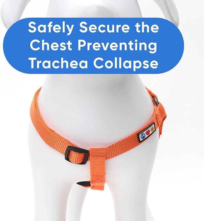 Pawtitas Solid Step-in Dog Harness – Adjustable No-Pull Vest for Puppies to Seniors, Safe & Comfortable S Orange
