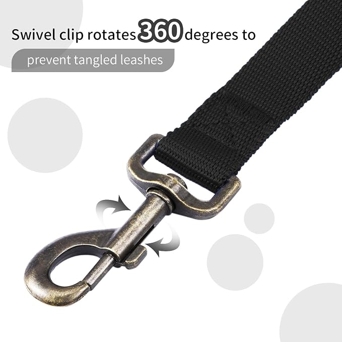 HIKISS Long Dog Leash Obedience Recall Training Agility Lead with Thickening Material for Large Dog - 15ft 20ft 30ft 50ft 100ft Training Leash (Black 30ft)